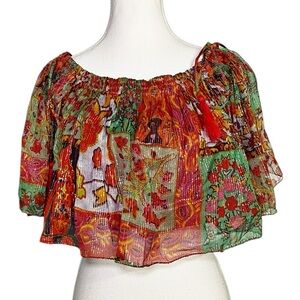 RAGA Colorful Floral Off-Shoulder Blouse